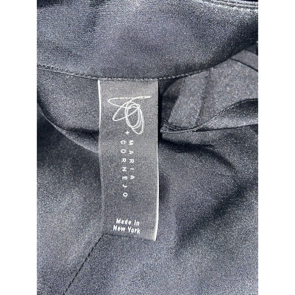 Zero + Maria Cornejo Size 8 Black Silk Charmeuse Long Sleeve Evi Top $650 - Picture 6 of 6